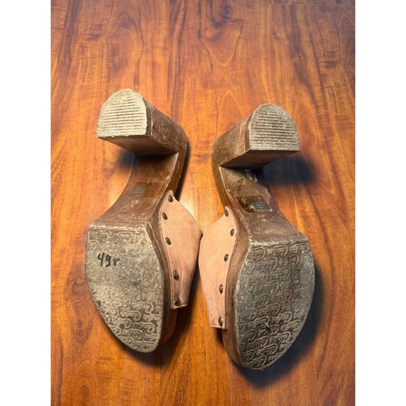 Vintage 1980's Candies Original Sandals High Heels Slides Brown Womens 6 / 37 - Picture 5 of 7